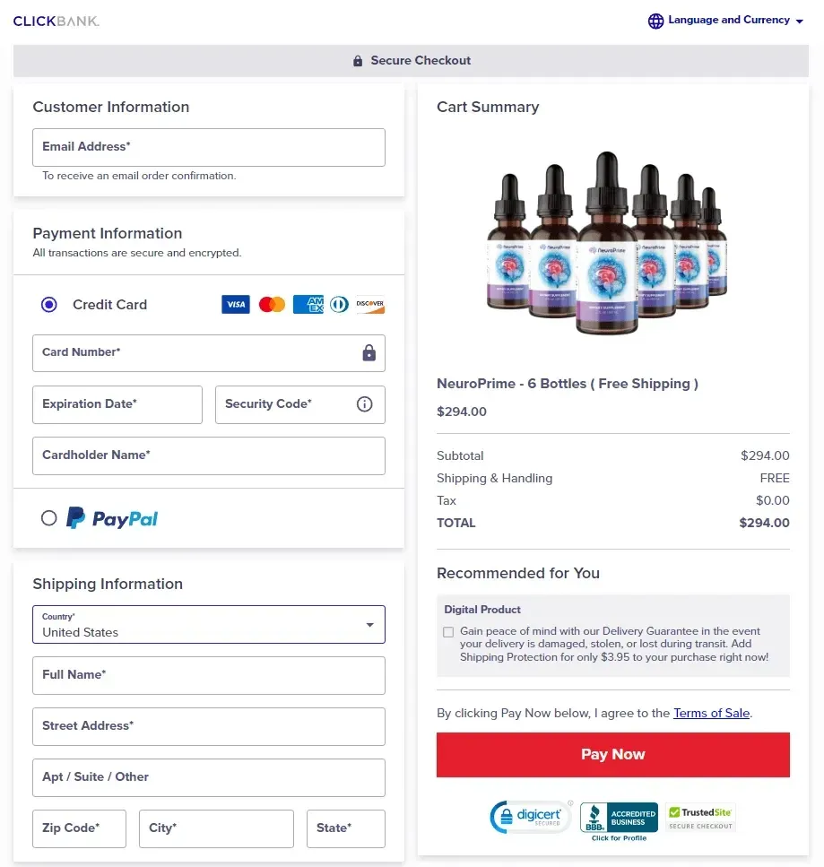 NeuroPrime  official supplement buy dashboard  image