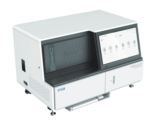 DNBSEQ-G400 FluoXpert oppersite side angle