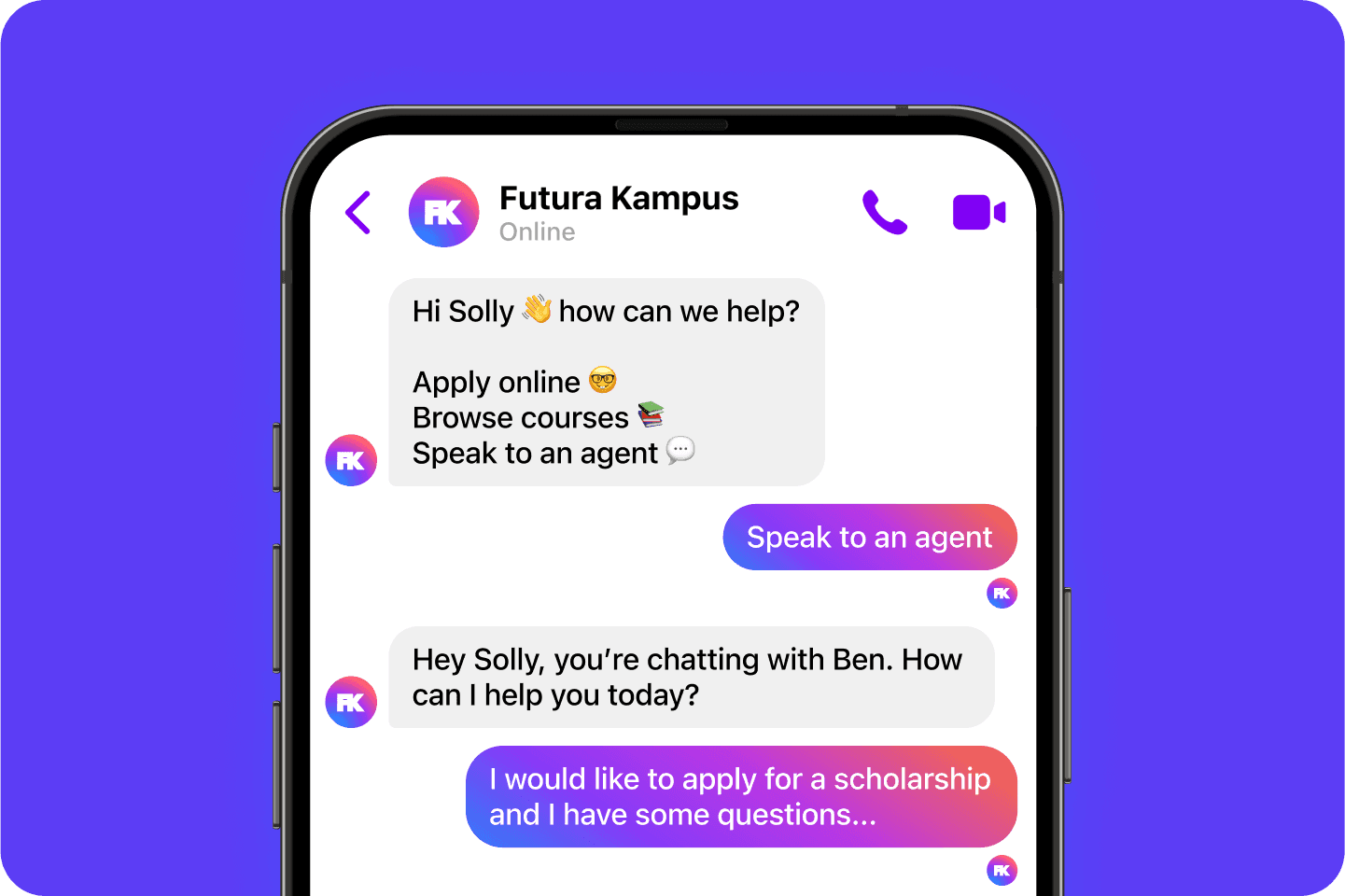 Facebook Messenger for education providers