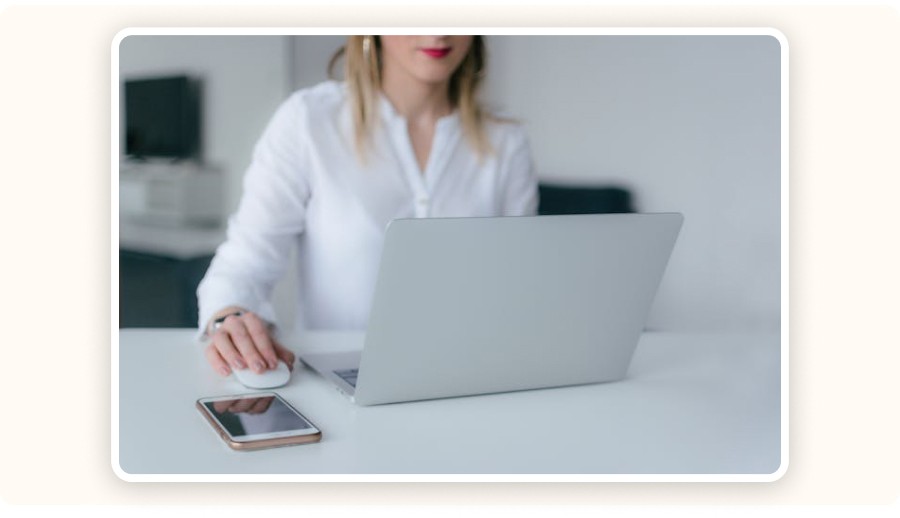 Woman using a laptop