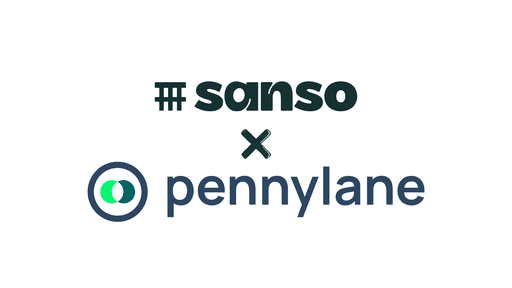 Logos Sanso et Pennylane côte à côte avec un symbole de collaboration