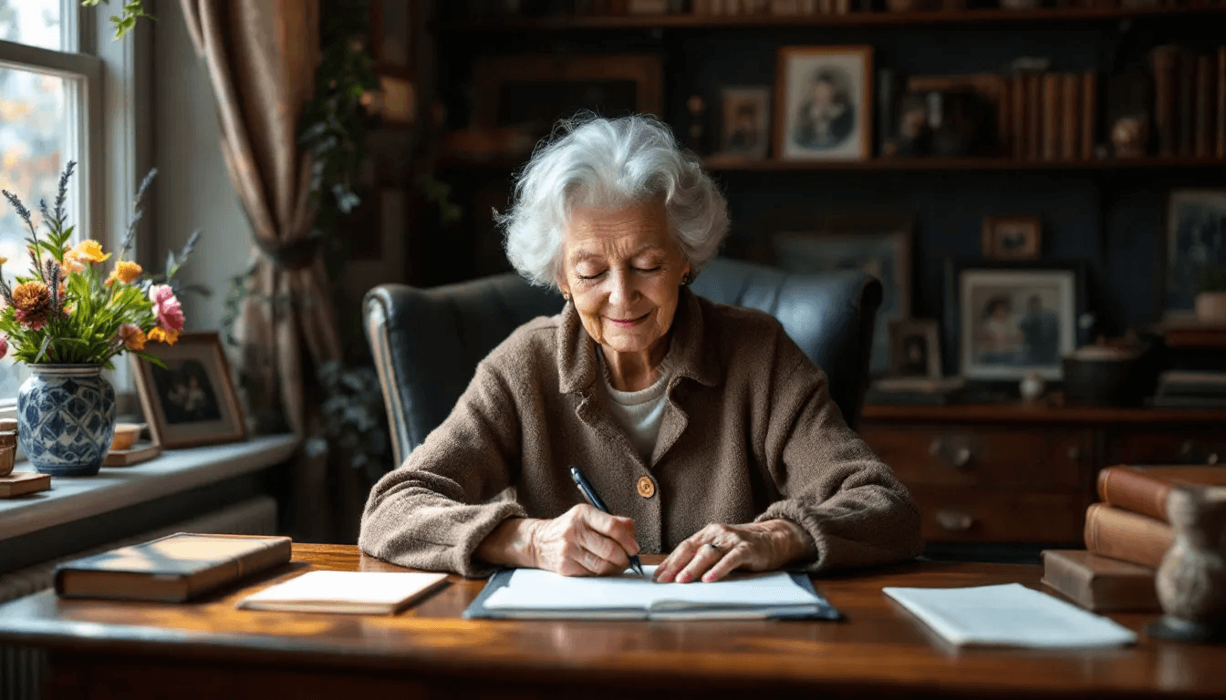 A person writing an early inheritance gift letter.
