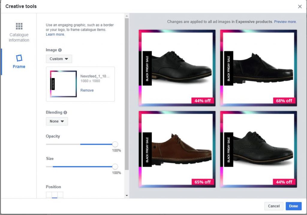 Publicités dynamiques produits personnalisées comparées à des annonces sur fond blanc