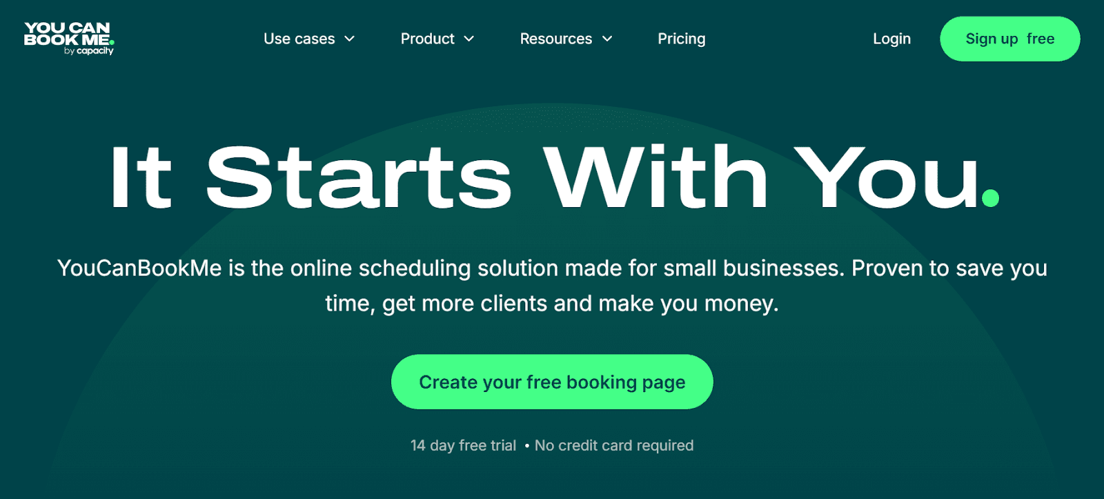 YouCanBook.me homepage