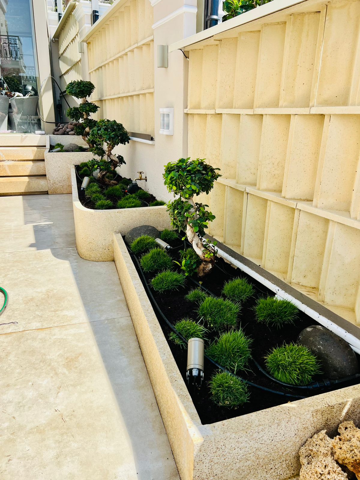 Beautiful landscaped garden with greenery and outdoor design elements.
