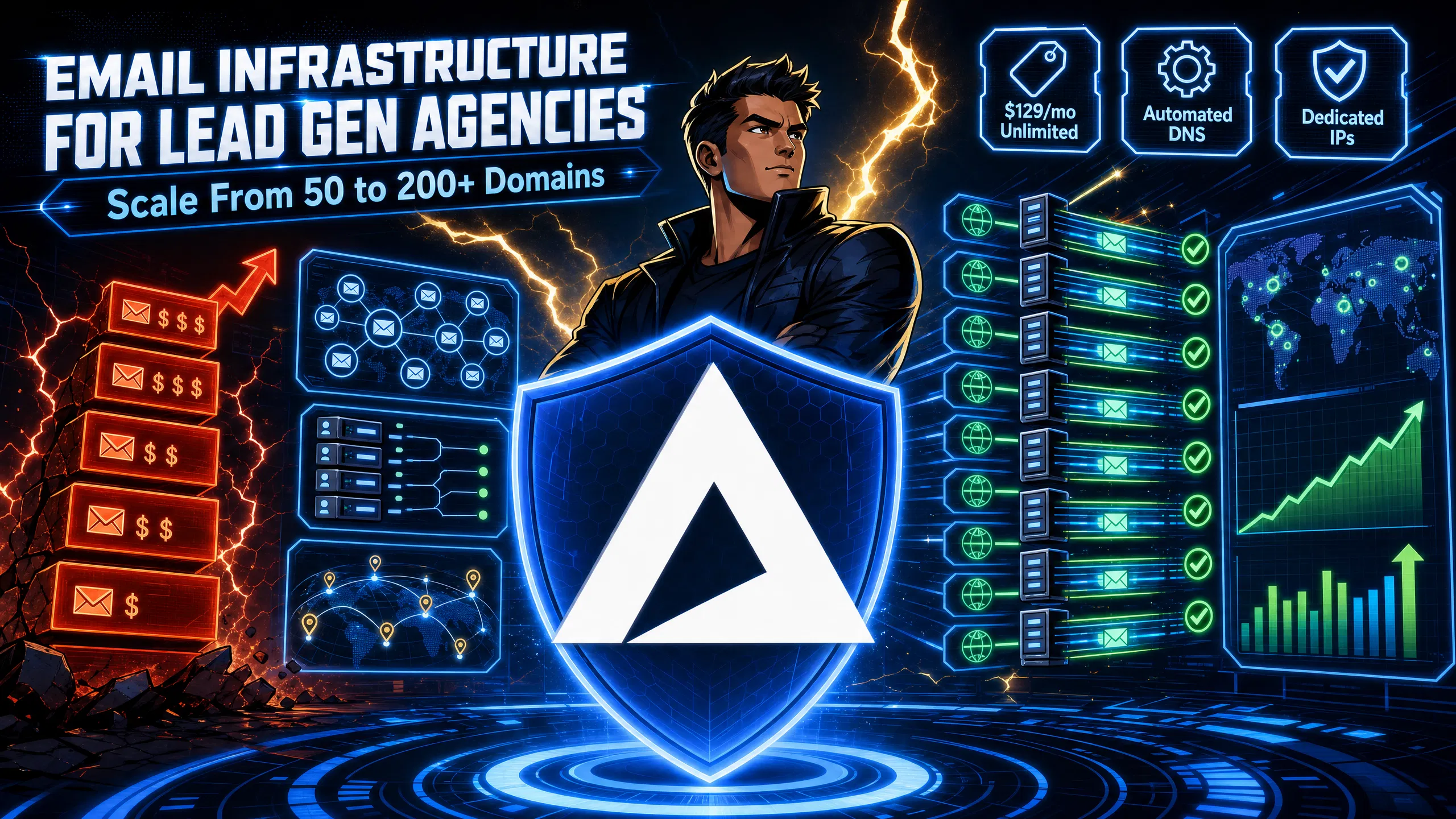 Email Infrastructure for Lead Gen Agencies: Scaling From 50 to 200+ Domains