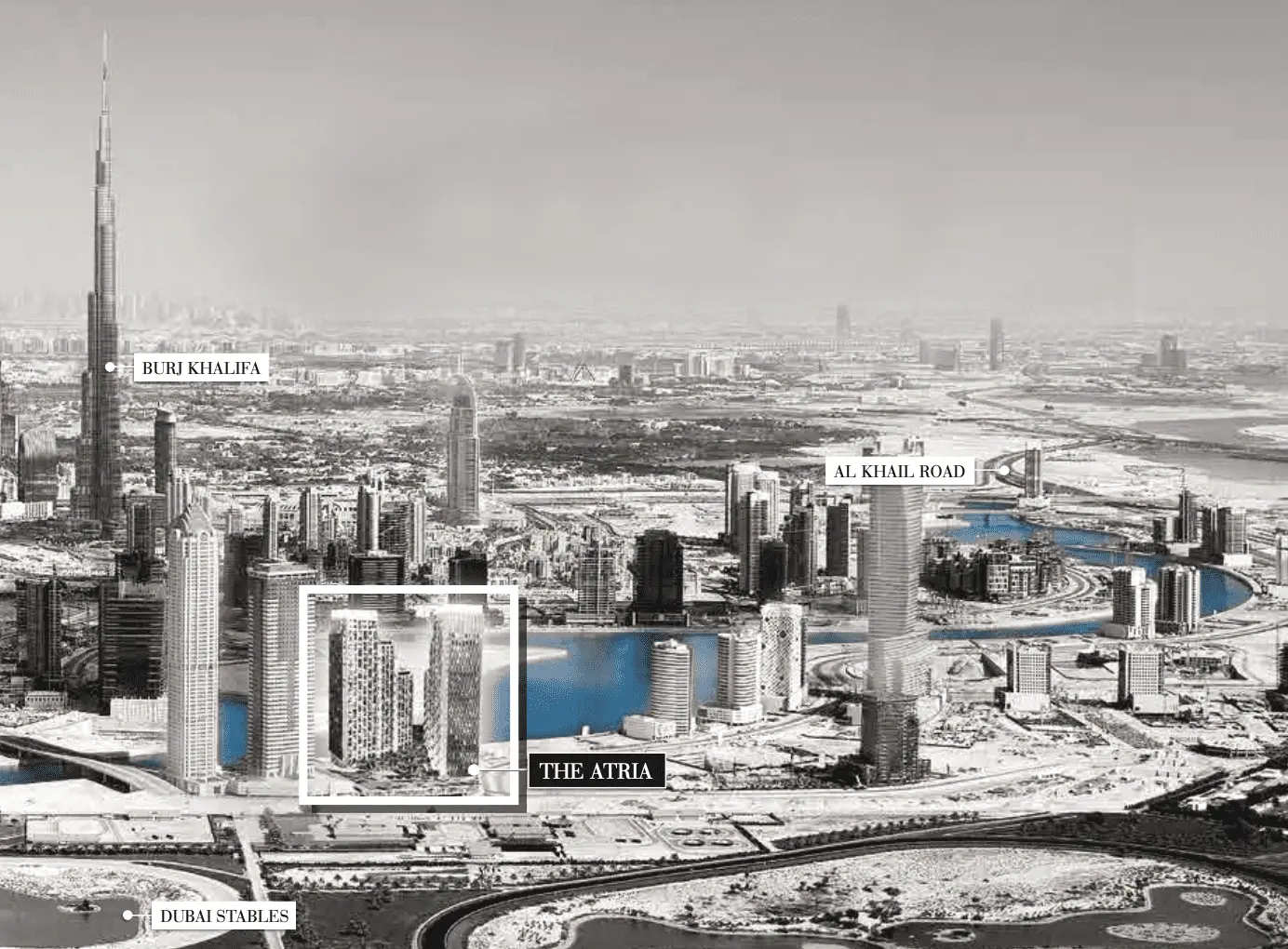 the atria by deyaar location map business bay