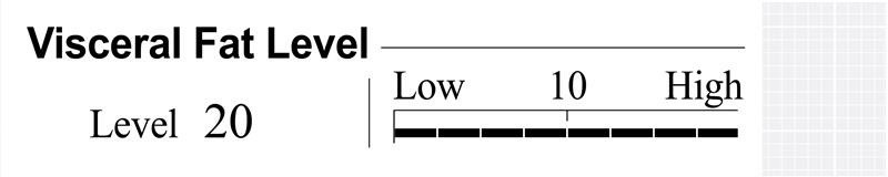 Close up of the Visceral Fat Level output from an InBody Result Sheet.