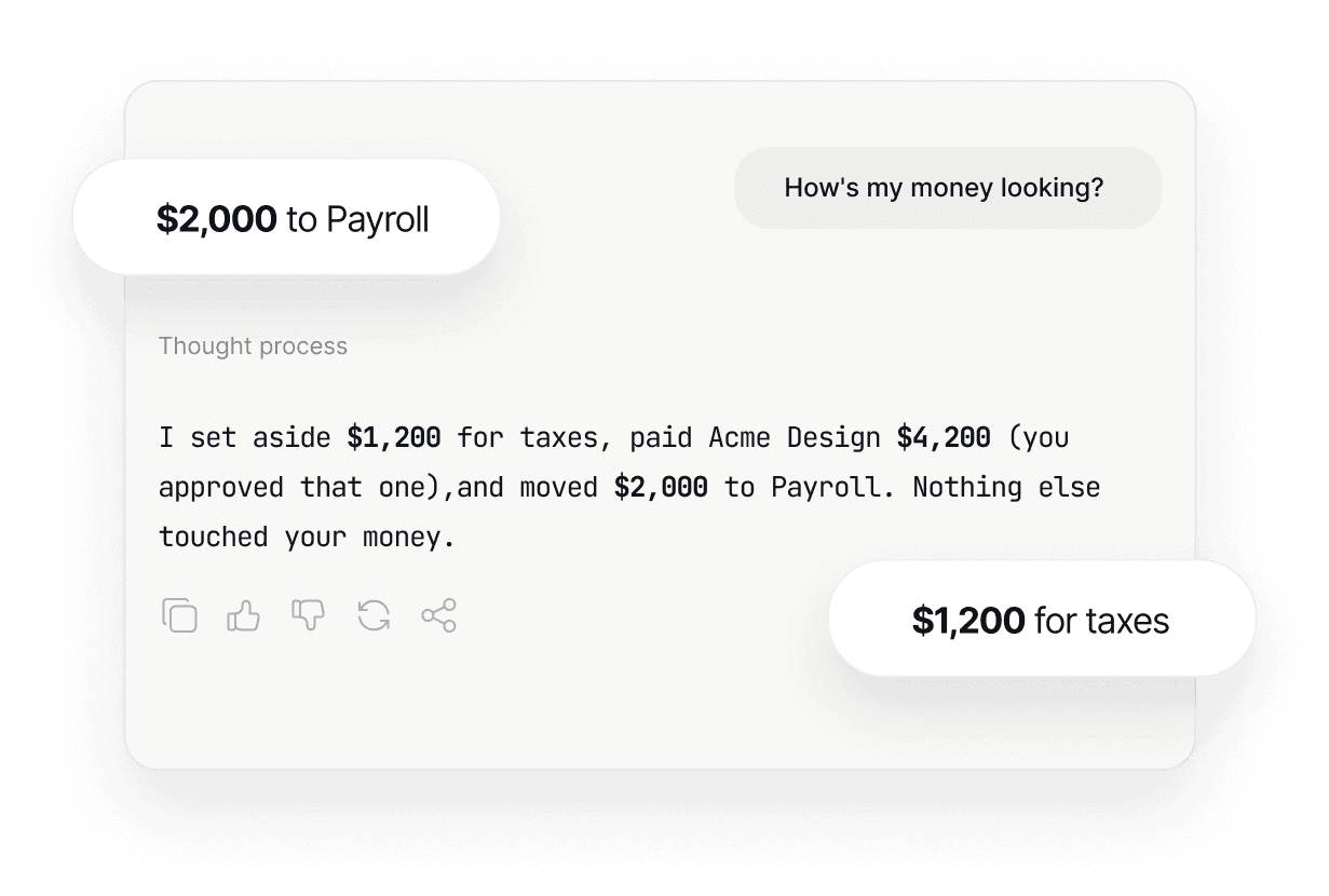 Chat showing how Sequence explains every dollar that moved and why