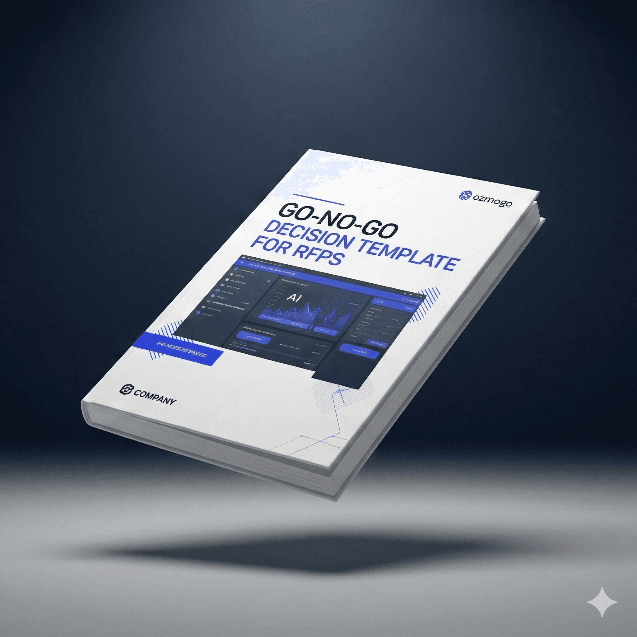 Proposal Manager sitting at desk completing go / no-go decision framework for rfp