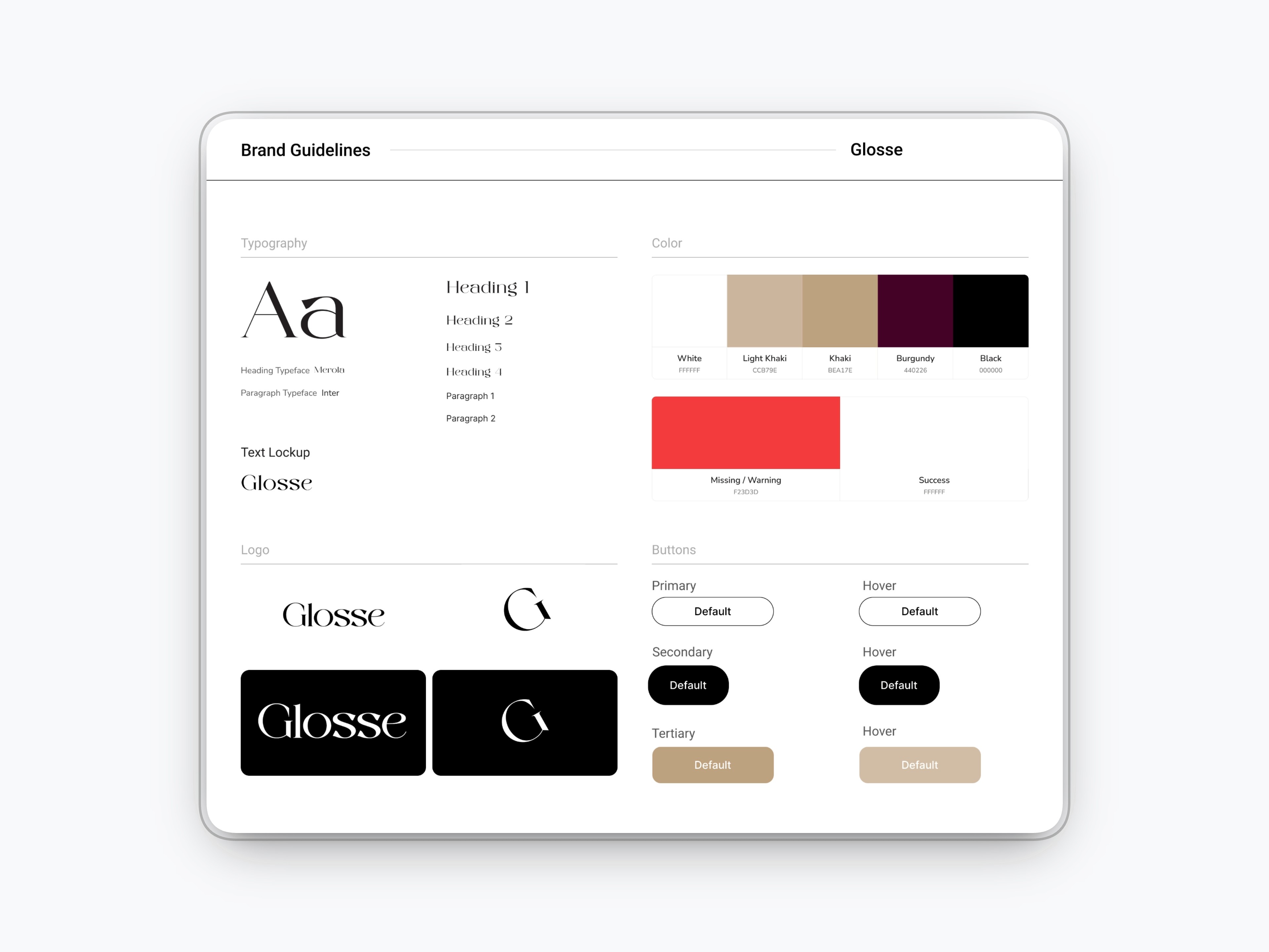 Visual identity system including typography and color palette for a luxury nail salon.