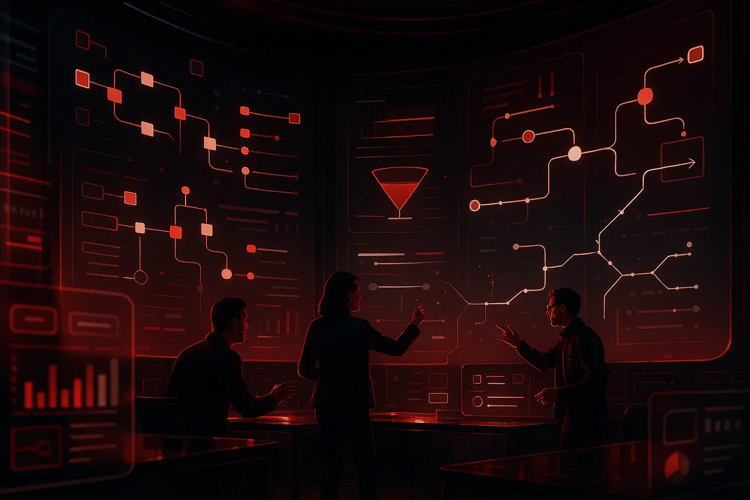 RockN' Socials team strategizing in a digital marketing agency setting.