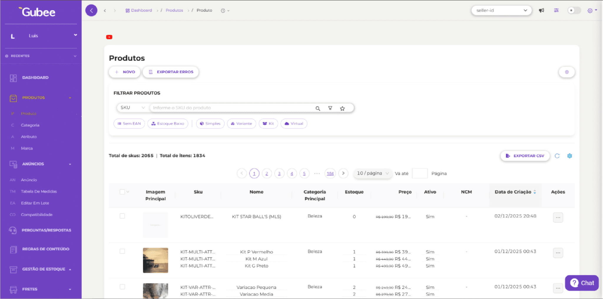 No Painel Unificado da Gubee, você concentra o estoque de mais de 20 marketplaces no mesmo lugar