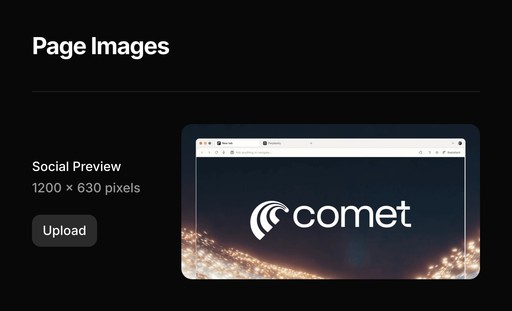 Comet social preview in Framer