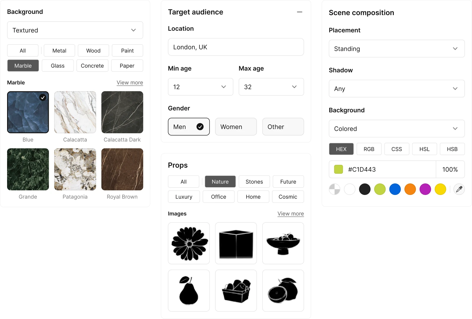 FlavorAI design widgets
