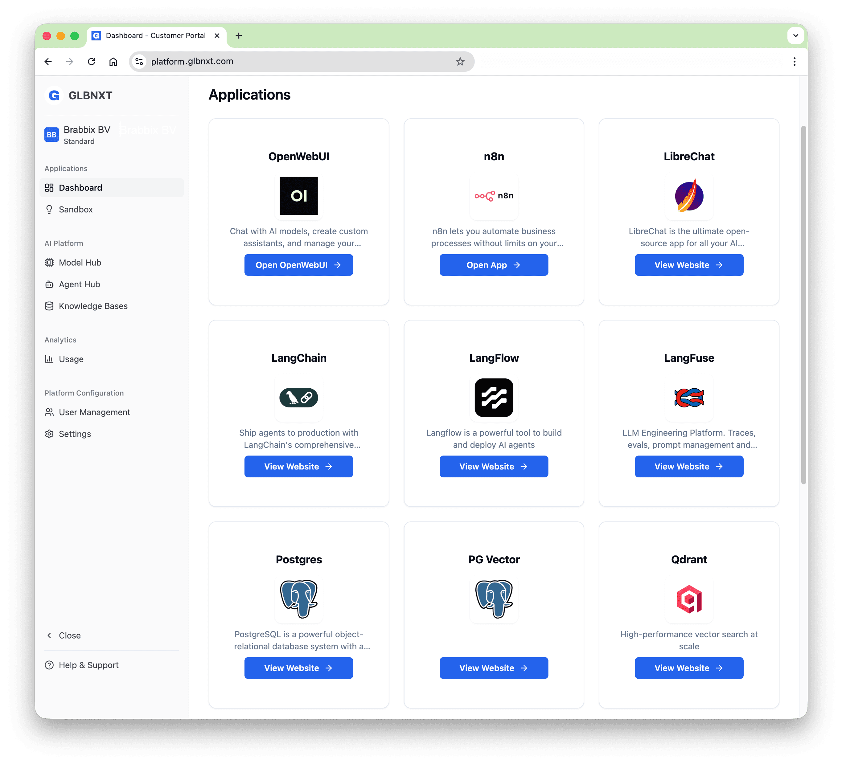 GLBNXT Platform apps
