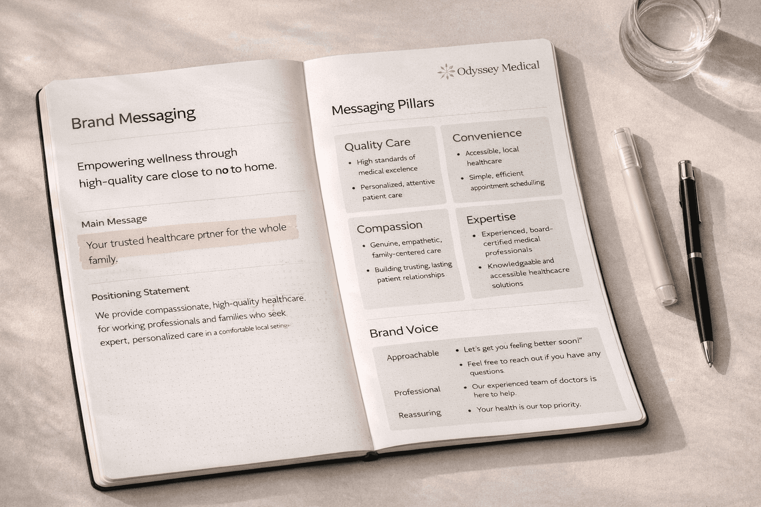 Healthcare brand messaging framework and communication strategy by Studio Odyssey Los Angeles