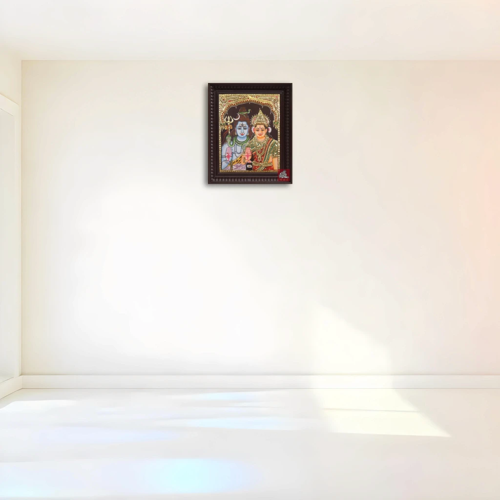 Shiva Parvathi Tanjore painting