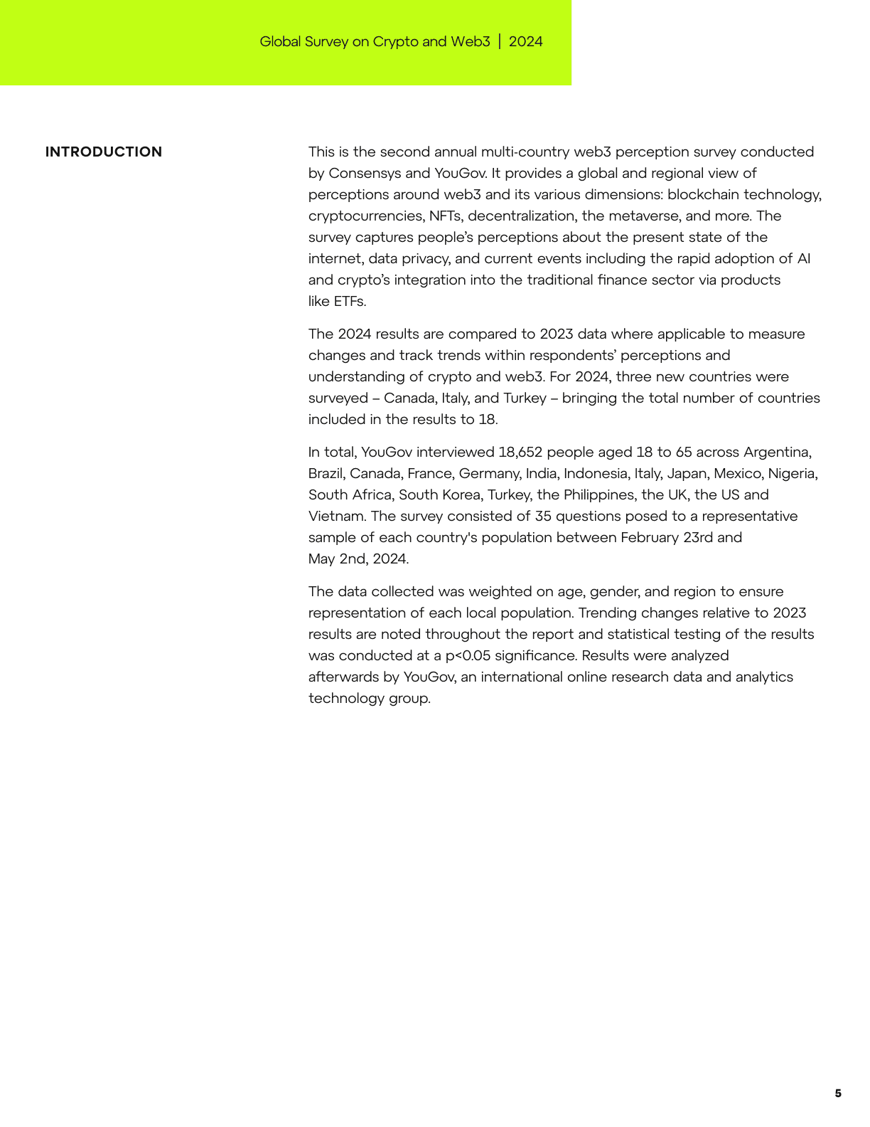 Global Survey on Crypto and Web3, page 5