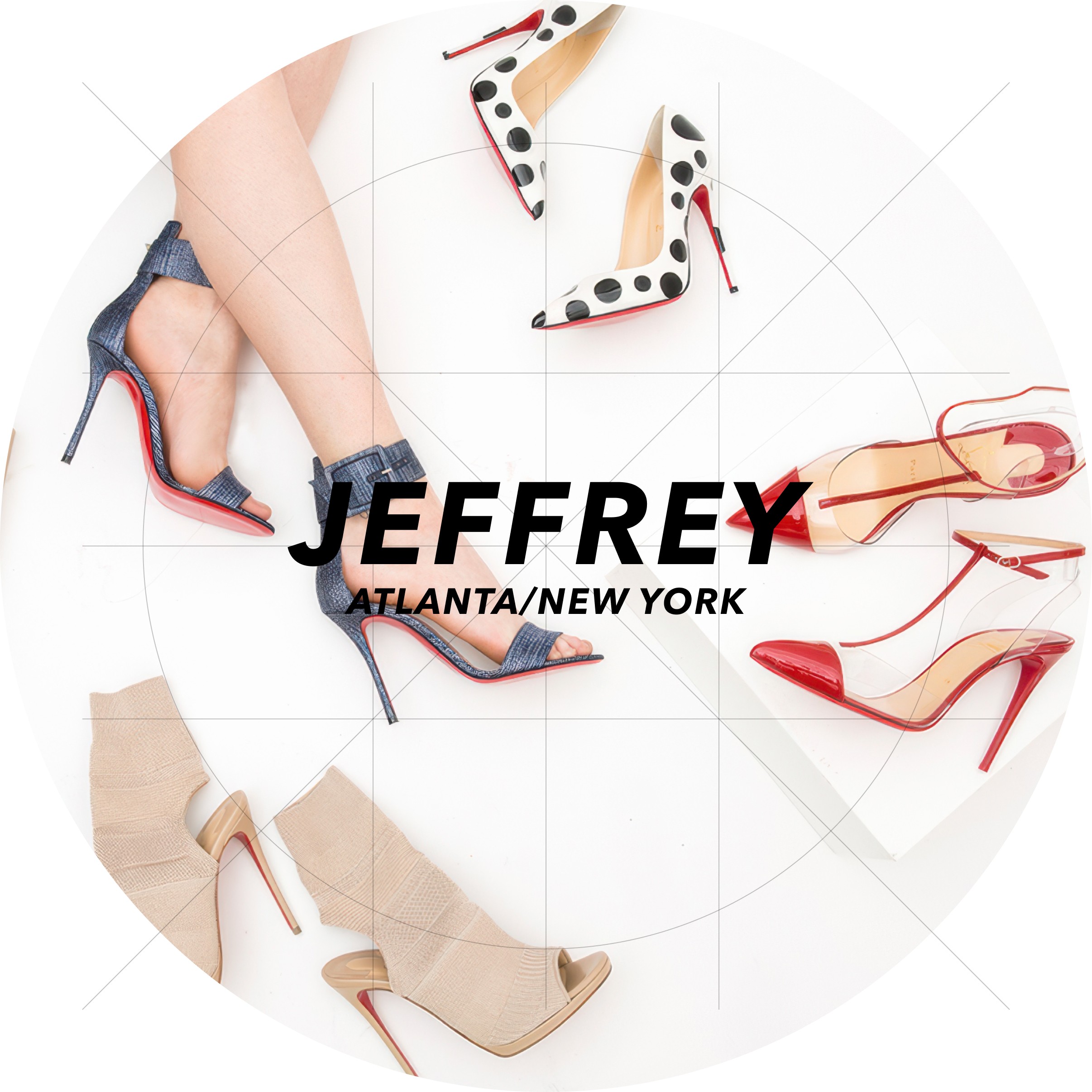 Saint Laurent x Jeffrey NYC collaboration design featuring bold pink and blue geometric pattern with Atlanta/New York text