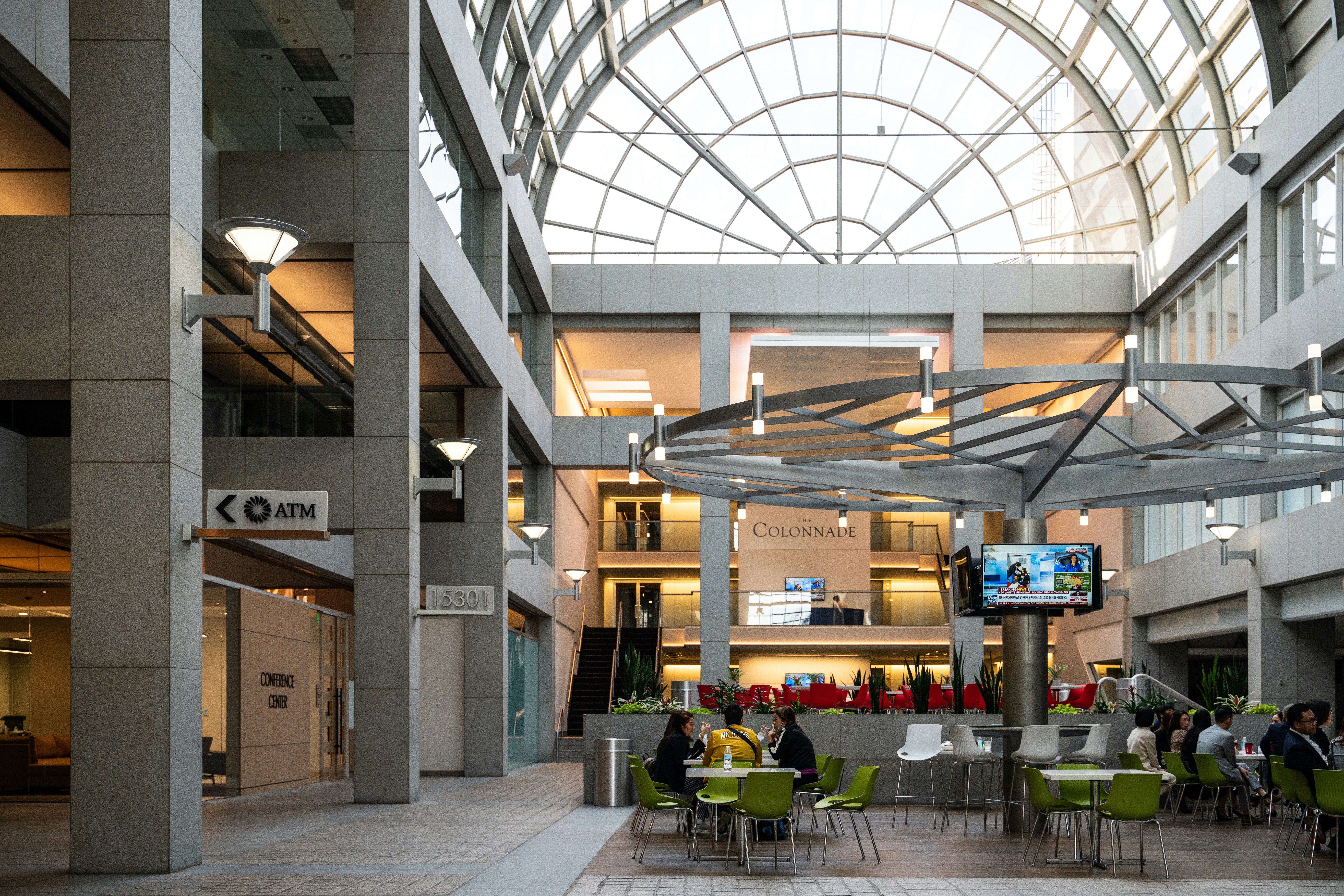 Interior atrium of The Colonnade building.