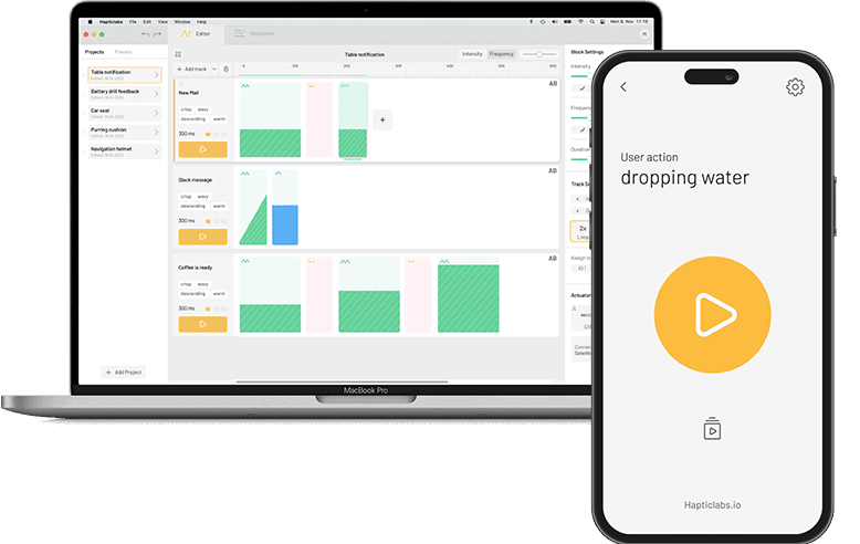 Hapticlabs Studio Desktop and mobile