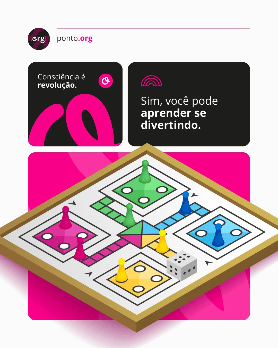 Ponto.org branding elements and social media posts.