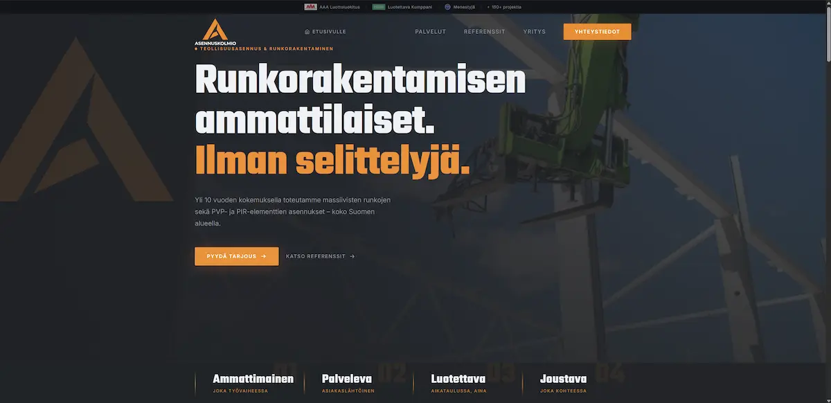 Asennuskolmio etusivu www.asennuskolmio.fi