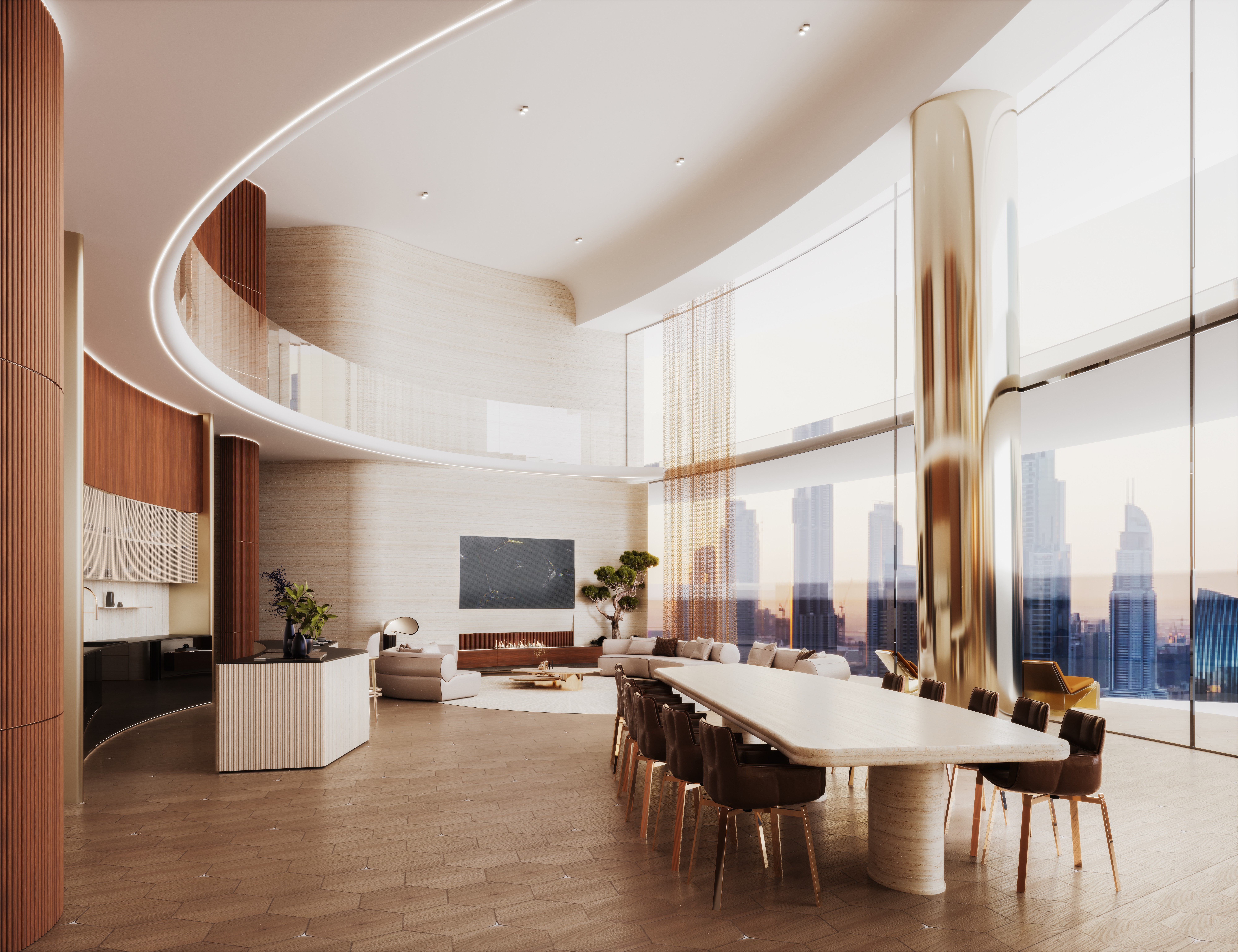 Mercedes benz places interiors in downtown dubai