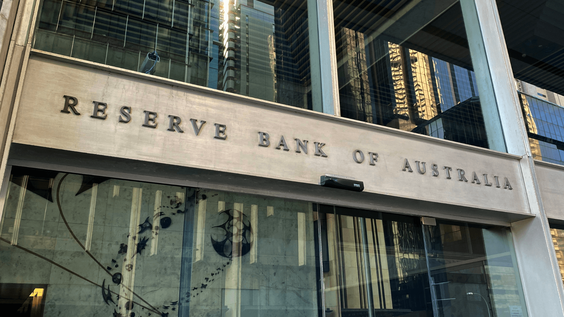 The main entrance of the headquarters of Reserve Bank of Australia in Martin Place, Sydney.