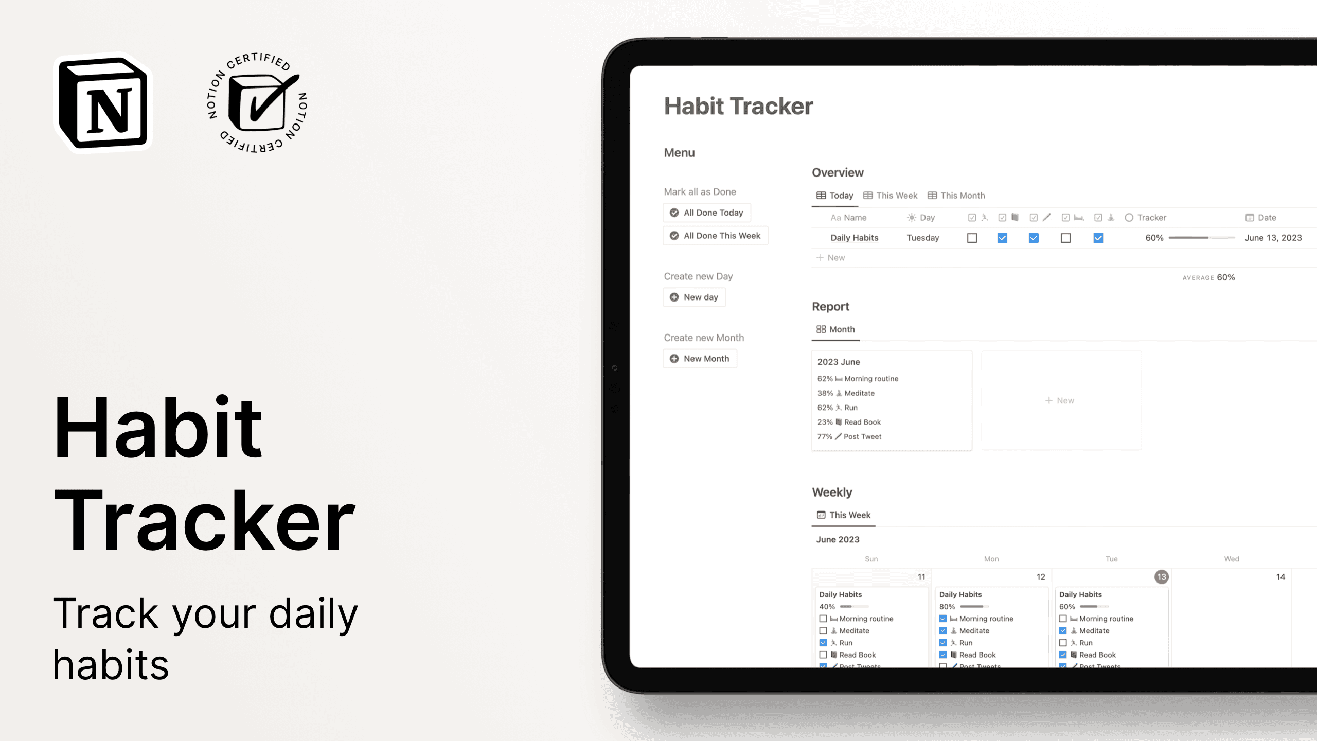 Notion Habit Tracker for Free