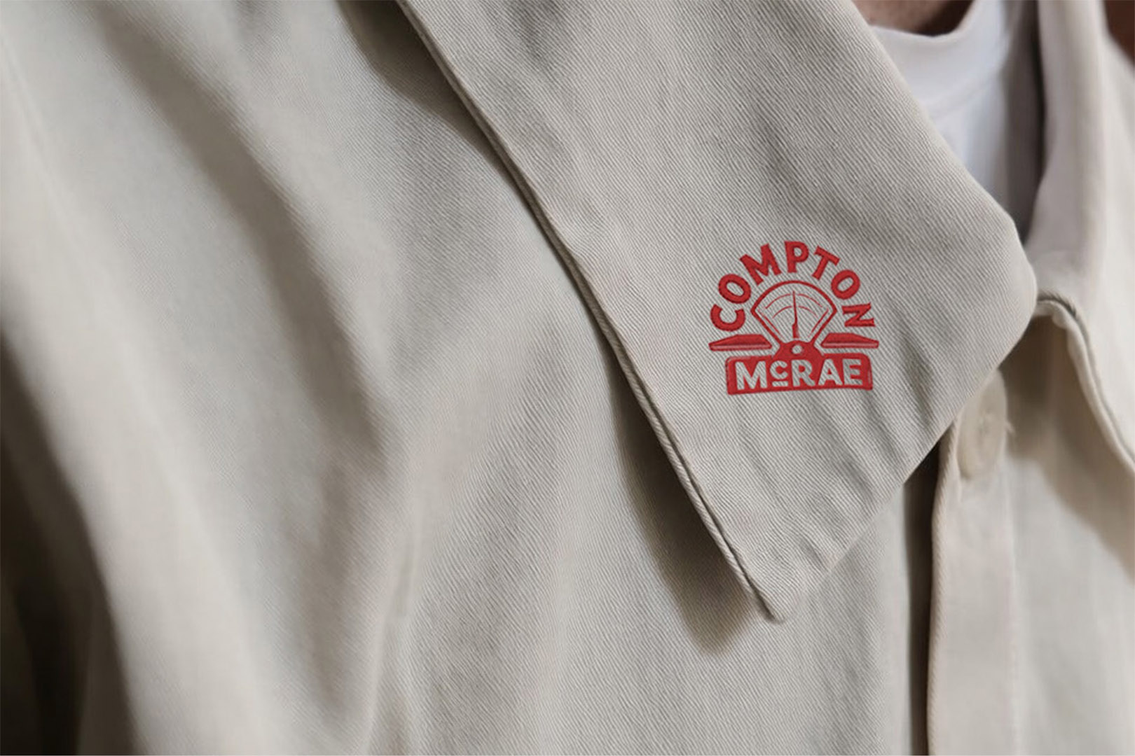 image of the brand mark on the collar of a shirt