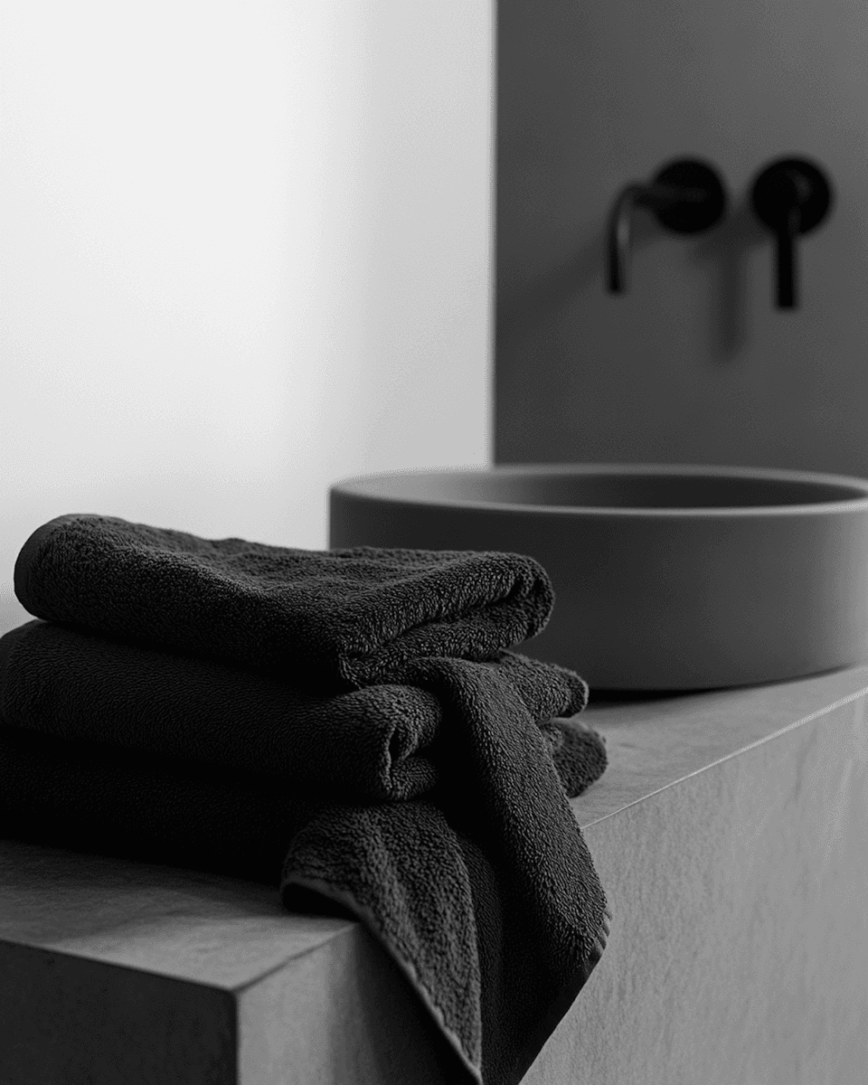 A bathroom with towels