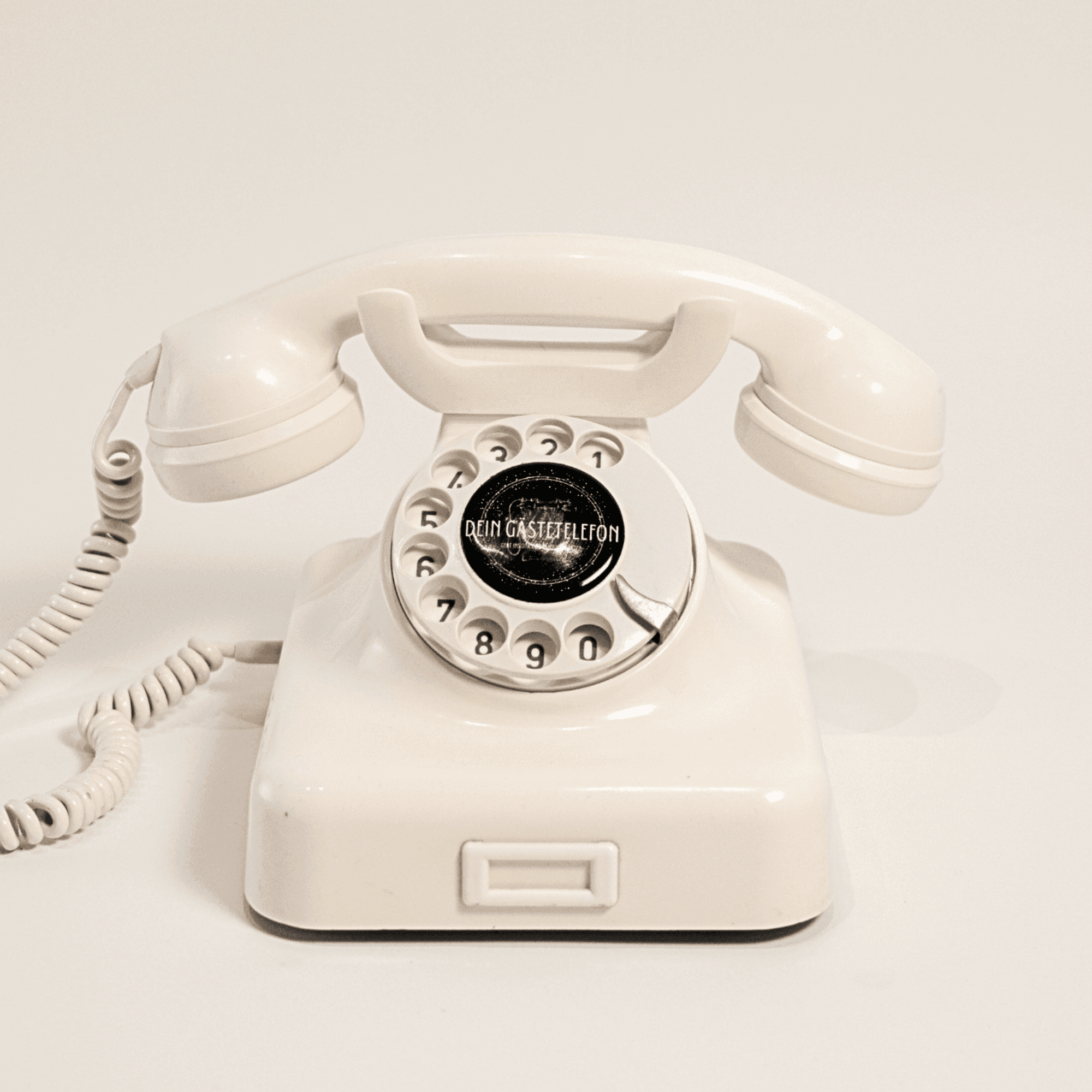 Gästetelefon Ivory – elfenbeinweißes Vintage-Telefon mit Wählscheibe