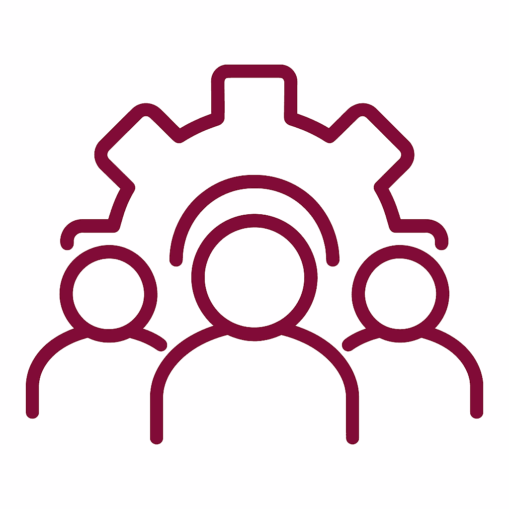 Ícone ilustrativo representando equipe multidisciplinar e atendimento integrado em cardiologia.