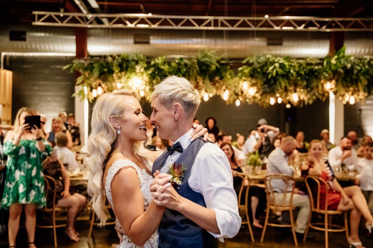 Bride & Bride at their wedding