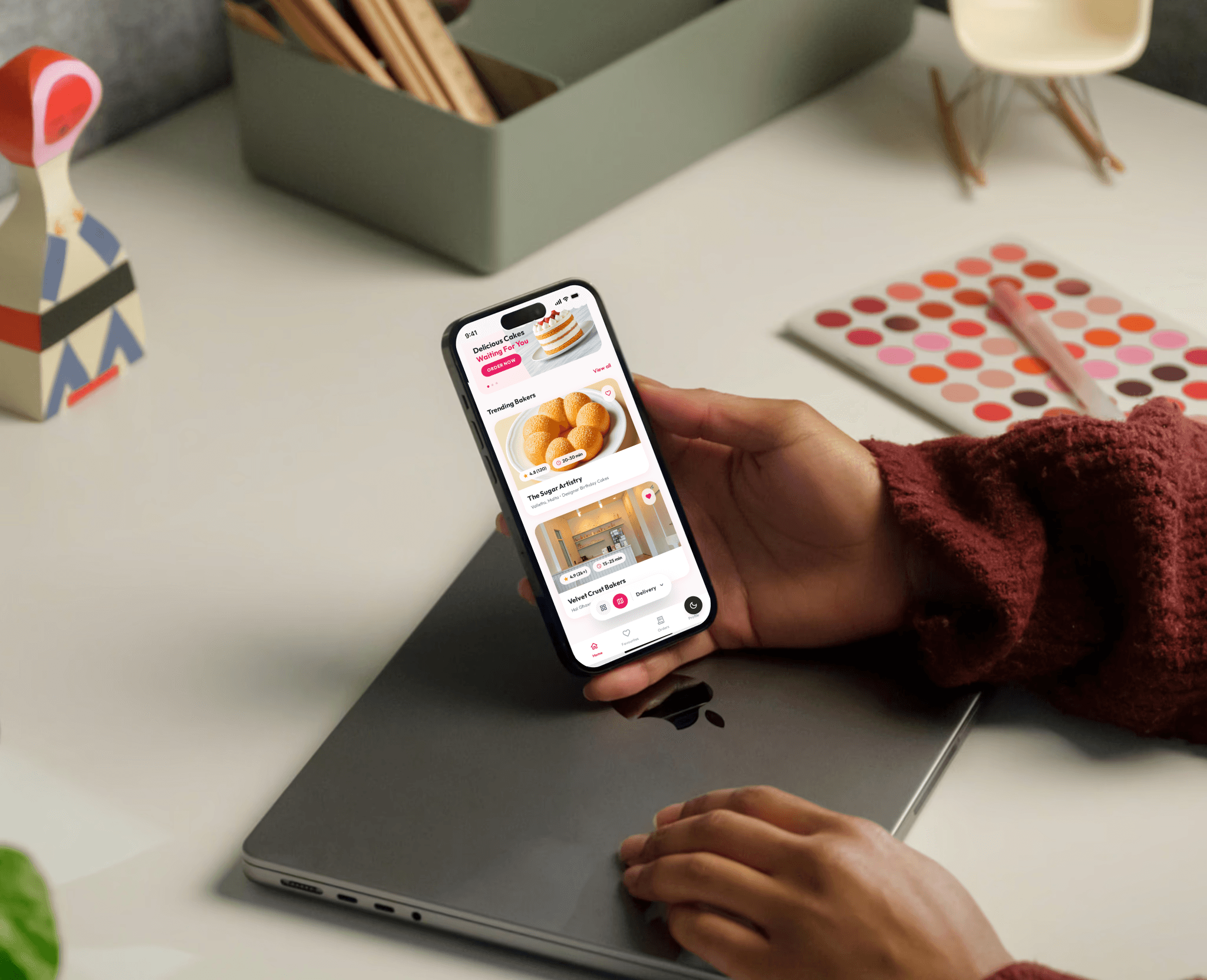 A mockup of Freelio's mobile app