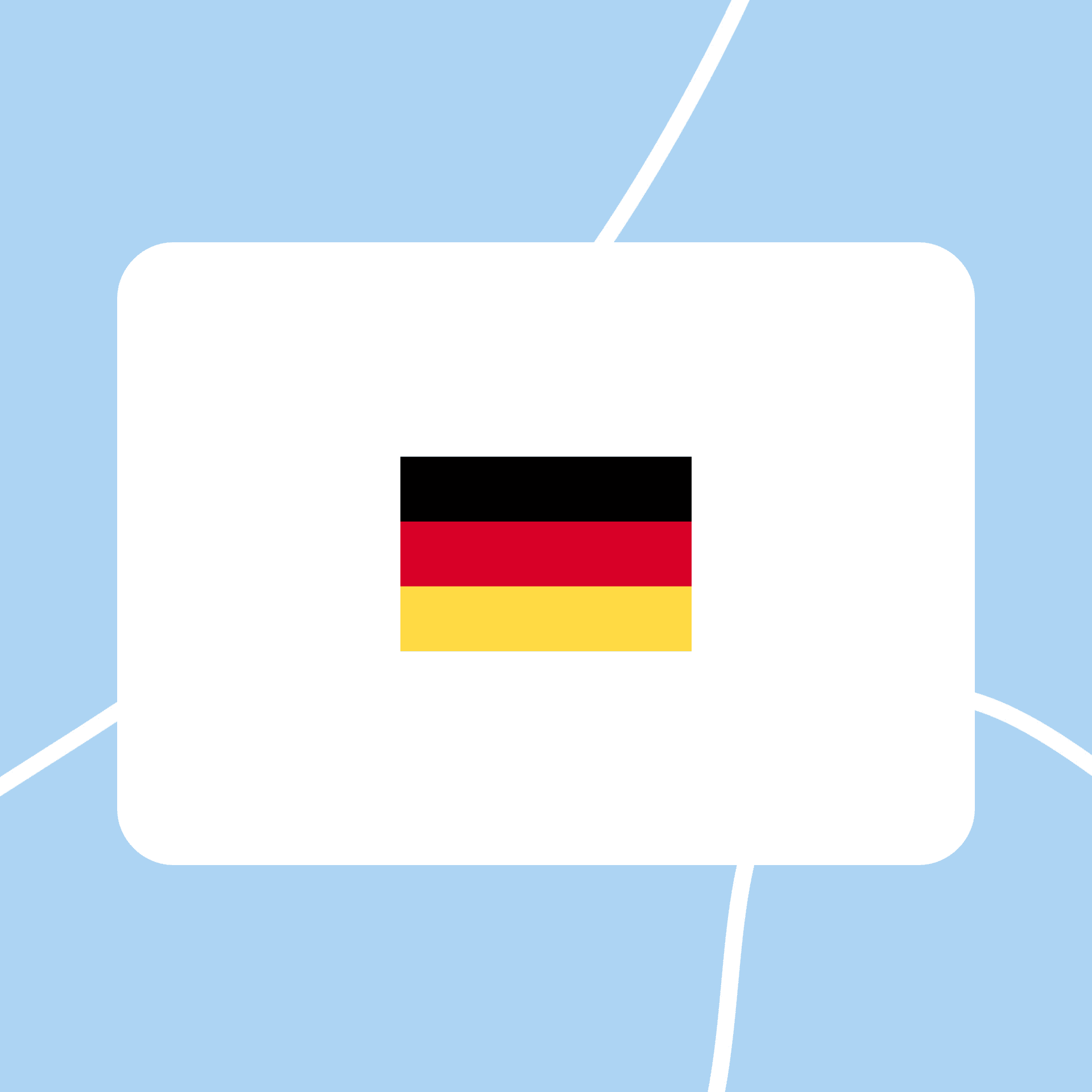 German flag on a white square.