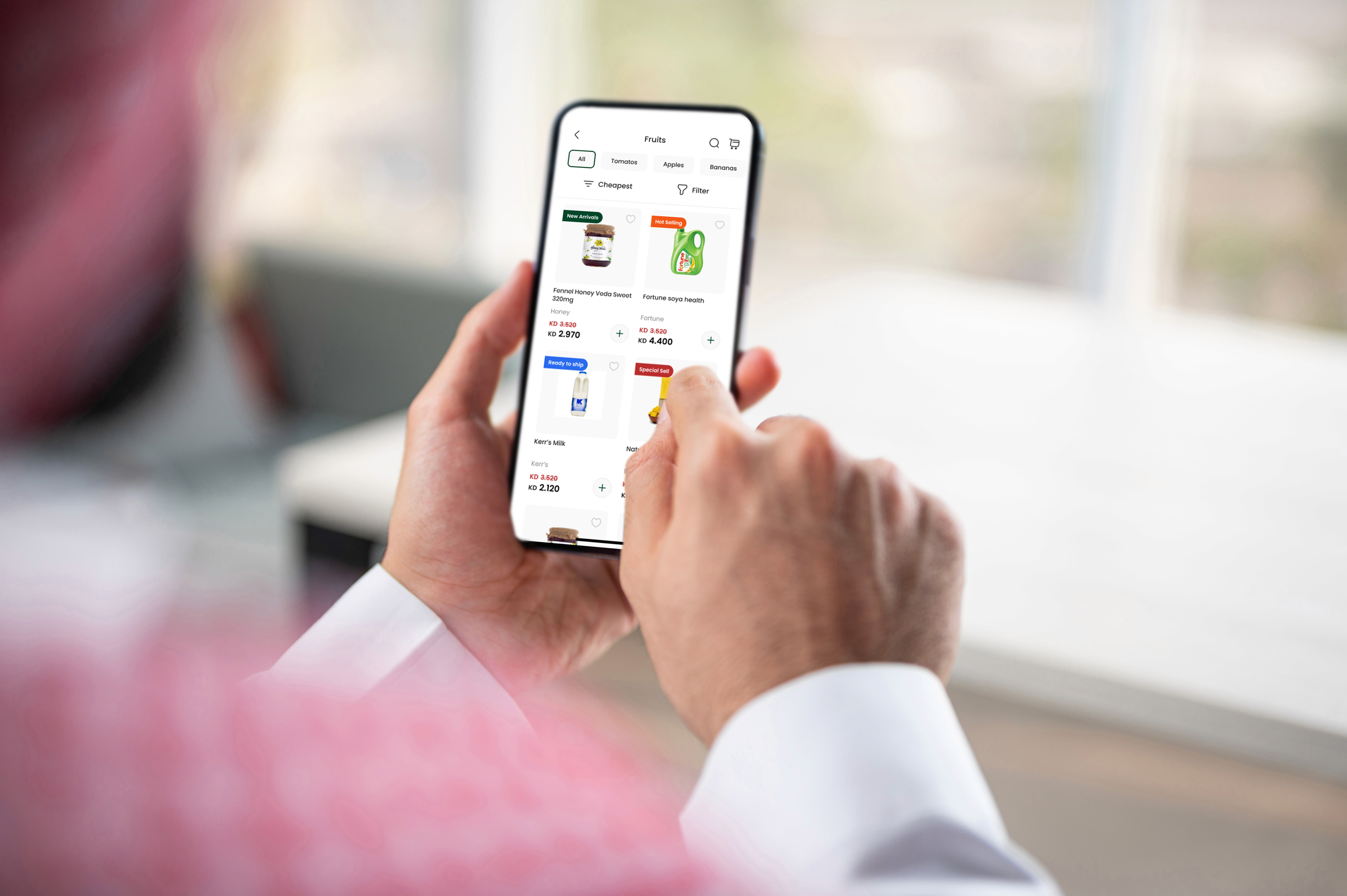 User browsing Natureland mobile app designed by Nizek