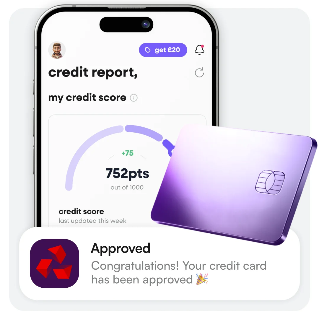 Phone notification highlighting credit building through Boshhh