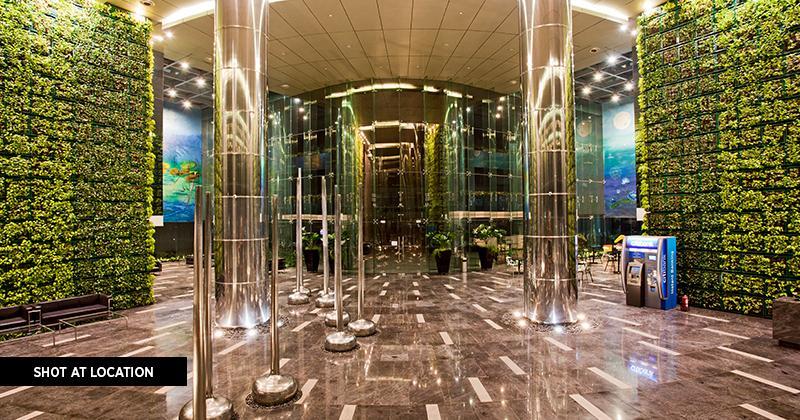 A bathtub on top of a small ice island
