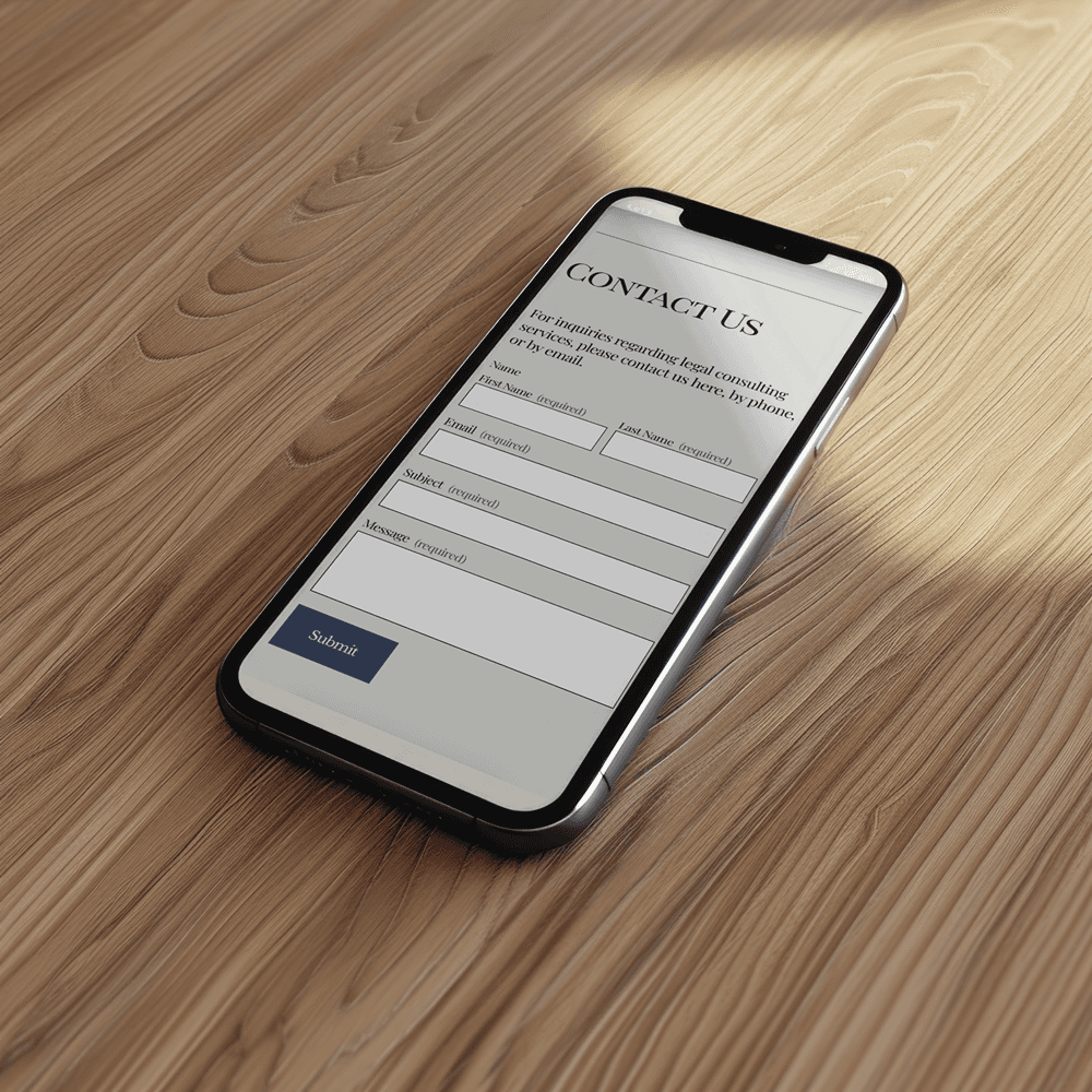 Mobile website mockup showcasing a streamlined, user-friendly contact experience.