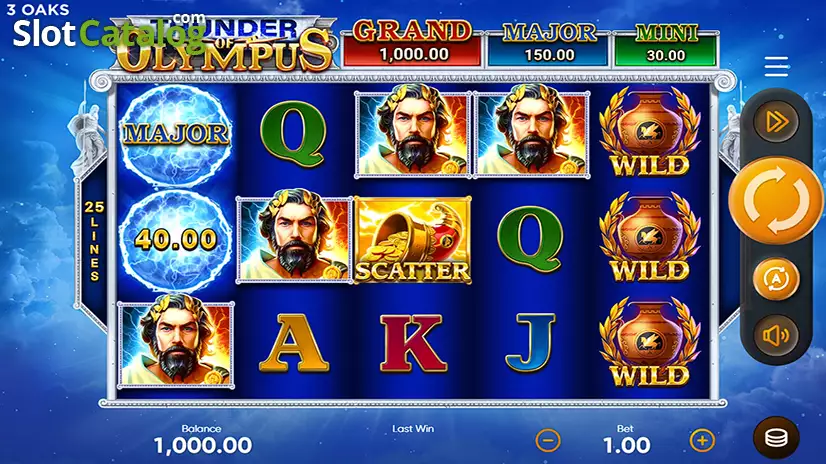 Thunder Of Olympus - ecran de jeu