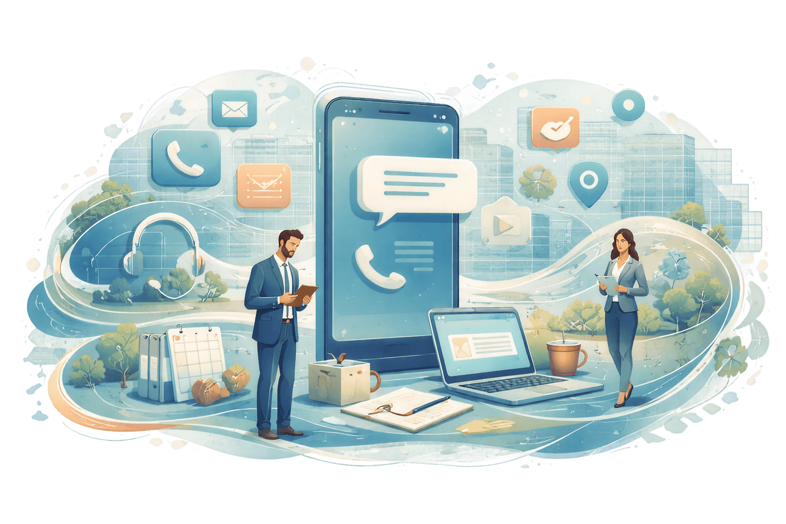 Hero image with abstract blue pattern