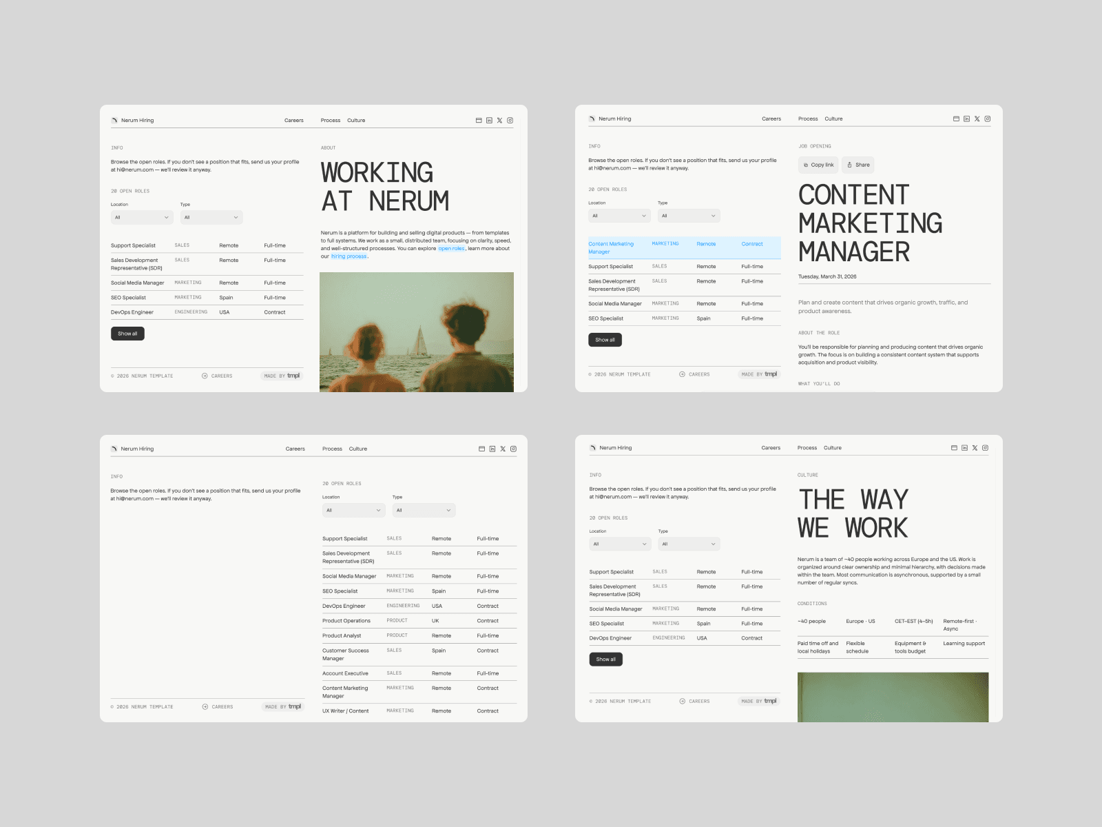 Nerum — Careers Site Framer Template