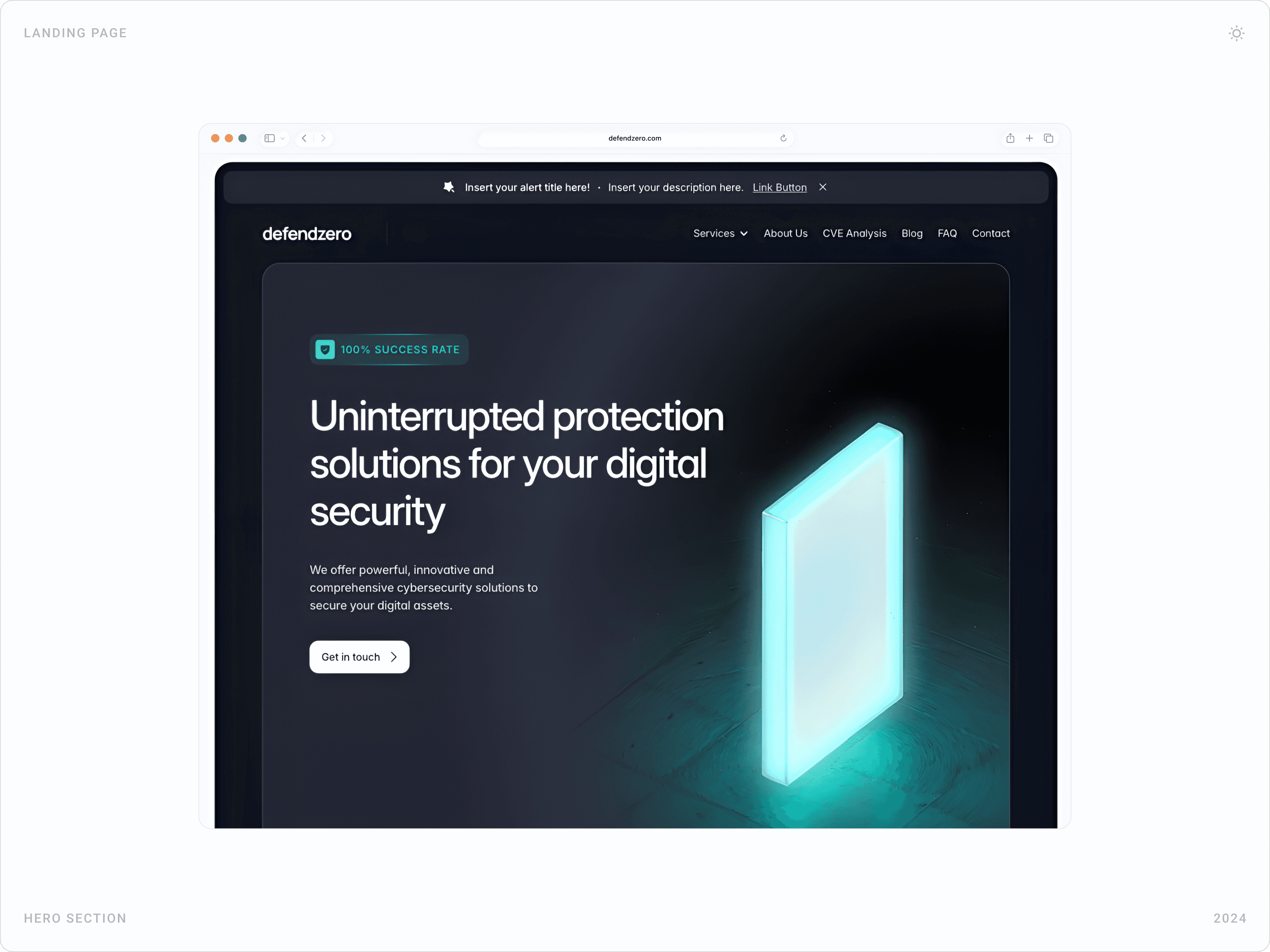 Professional Cybersecurity Hero Interface Design