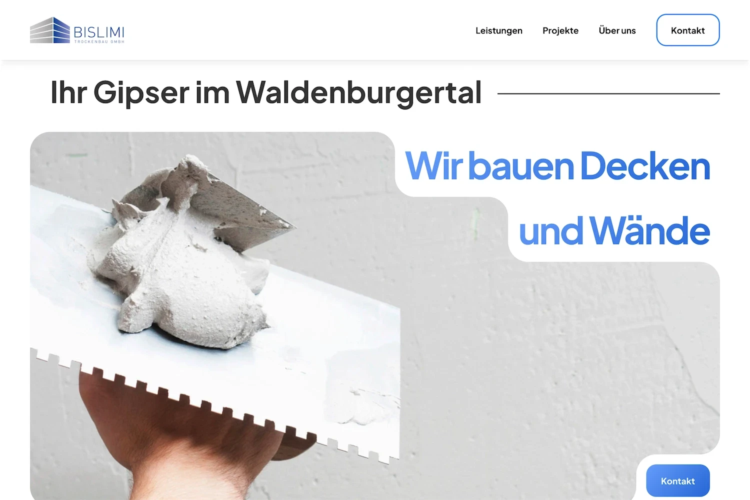 Homepage Website-Projekt Bislimi Trockenbau