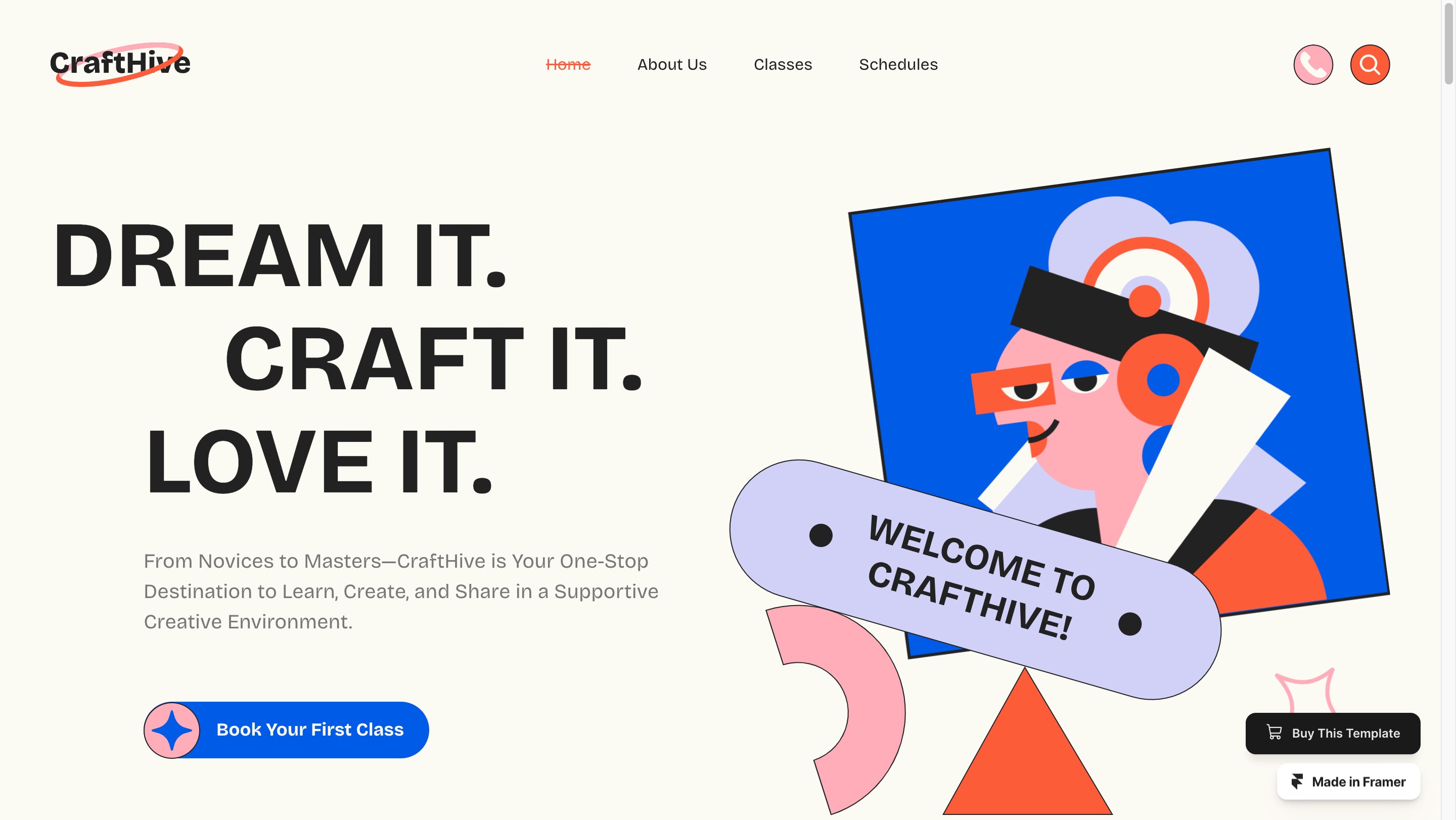 CraftHive — Creative business website template