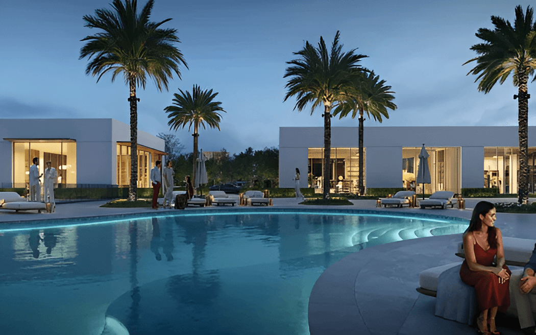 The Ovelle living room at The Valley, featuring chic decor, plush seating, and a serene atmosphere for leisure activities.