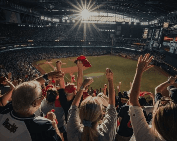 sports fans in stadium